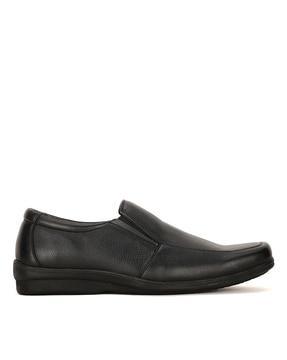 square-toe slip-on formal shoes