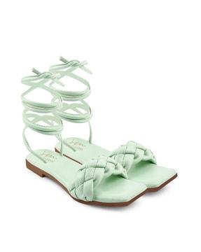 square toe slip-on gladiator sandals