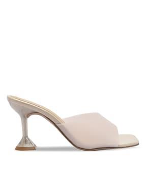 square-toe slip-on stilettos