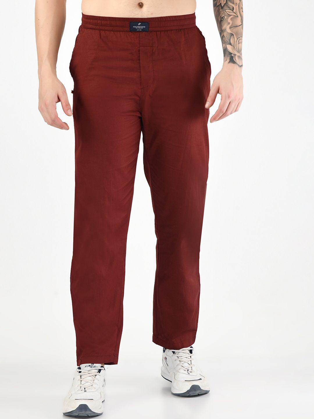 squirehood men mid-rise cotton twill sports track pant