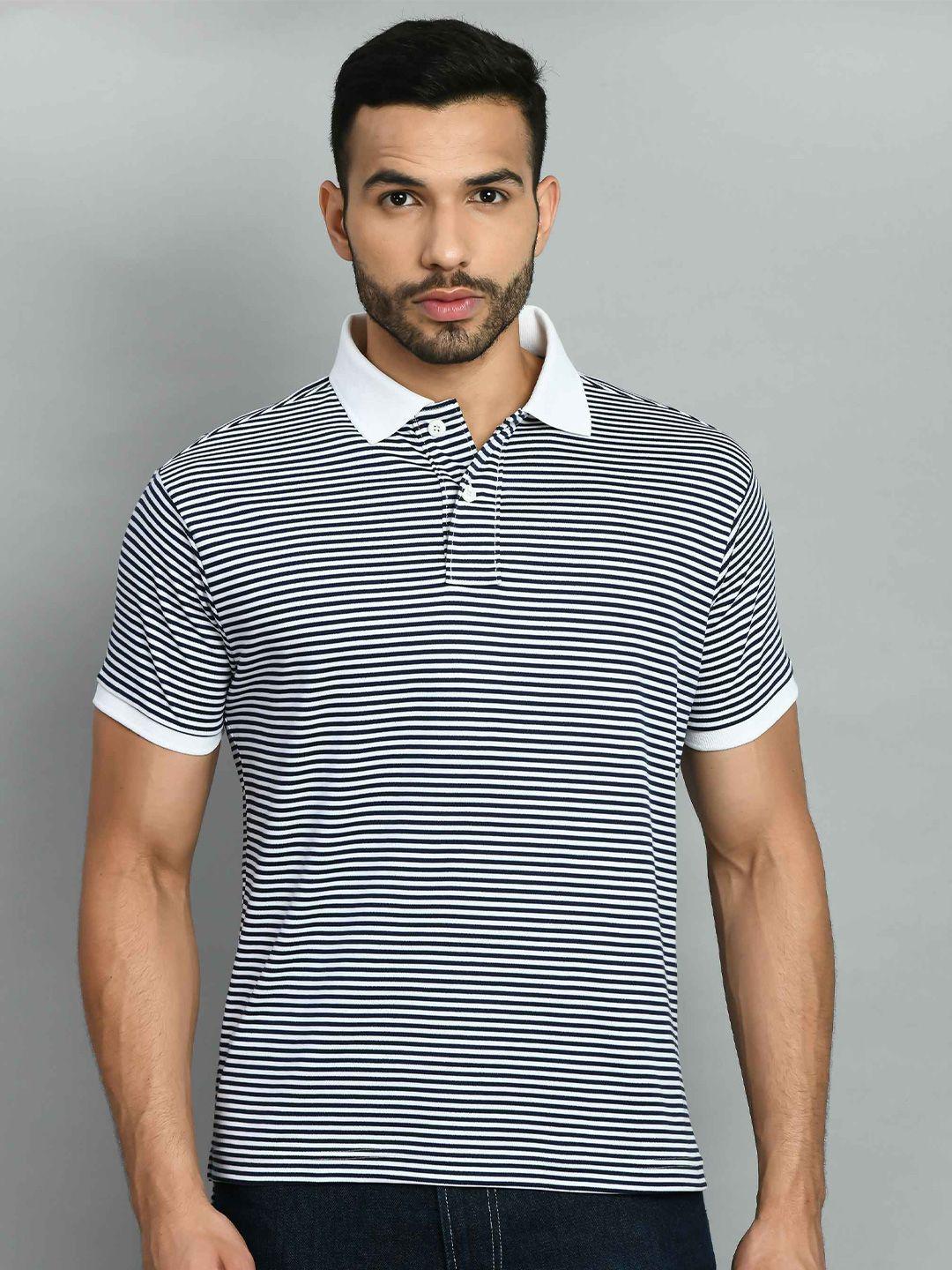 squirehood striped polo collar pique cotton casual t-shirt