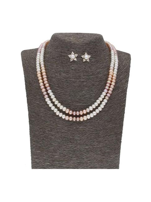 sri jagdamba pearls 2 line multicolored alloy necklace set
