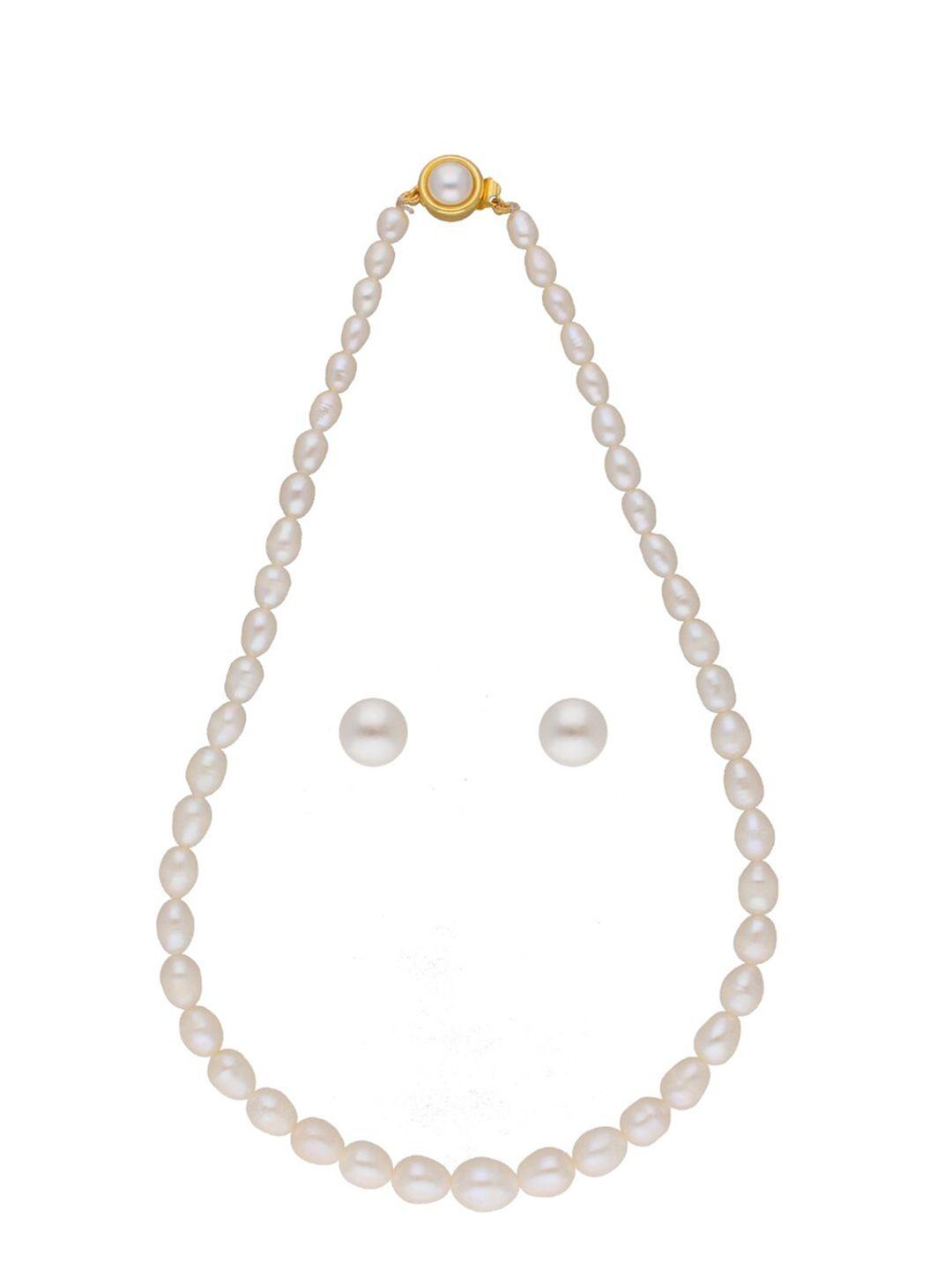 sri jagdamba pearls dealer gold-plated pearl beaded jewellery set