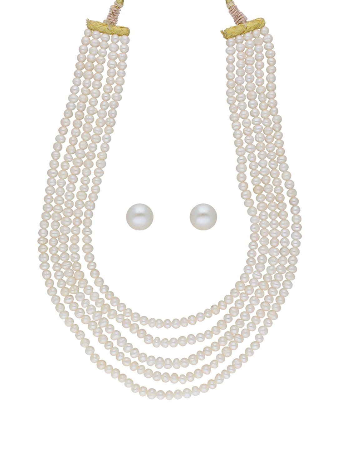 sri jagdamba pearls dealer gold-plated pearl beaded jewellery set