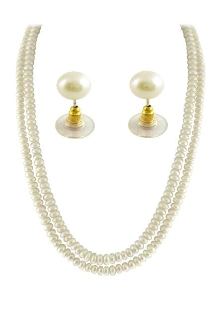 sri jagdamba pearls golden & silver alloy necklace set