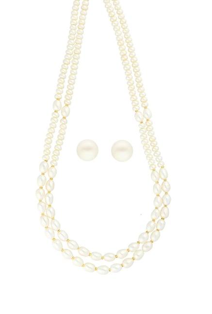 sri jagdamba pearls golden alloy necklace & earring set
