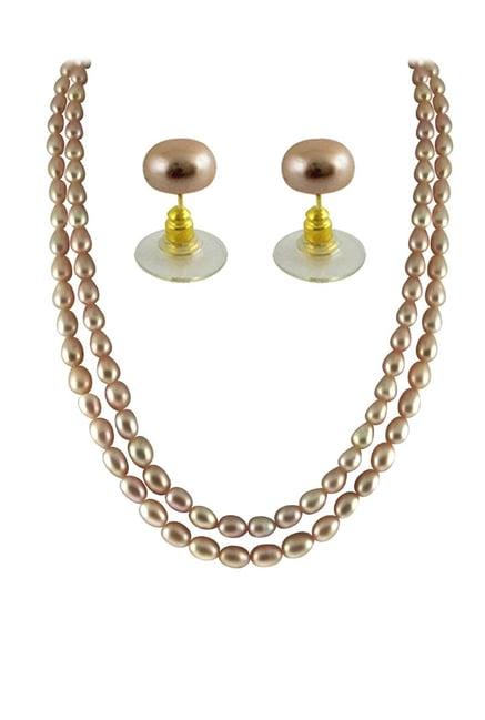 sri jagdamba pearls golden alloy necklace set