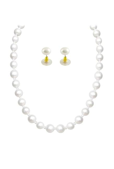 sri jagdamba pearls knotted golden & silver alloy necklace set