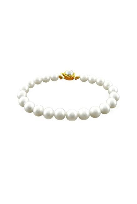 sri jagdamba pearls love charms golden alloy classic bracelet