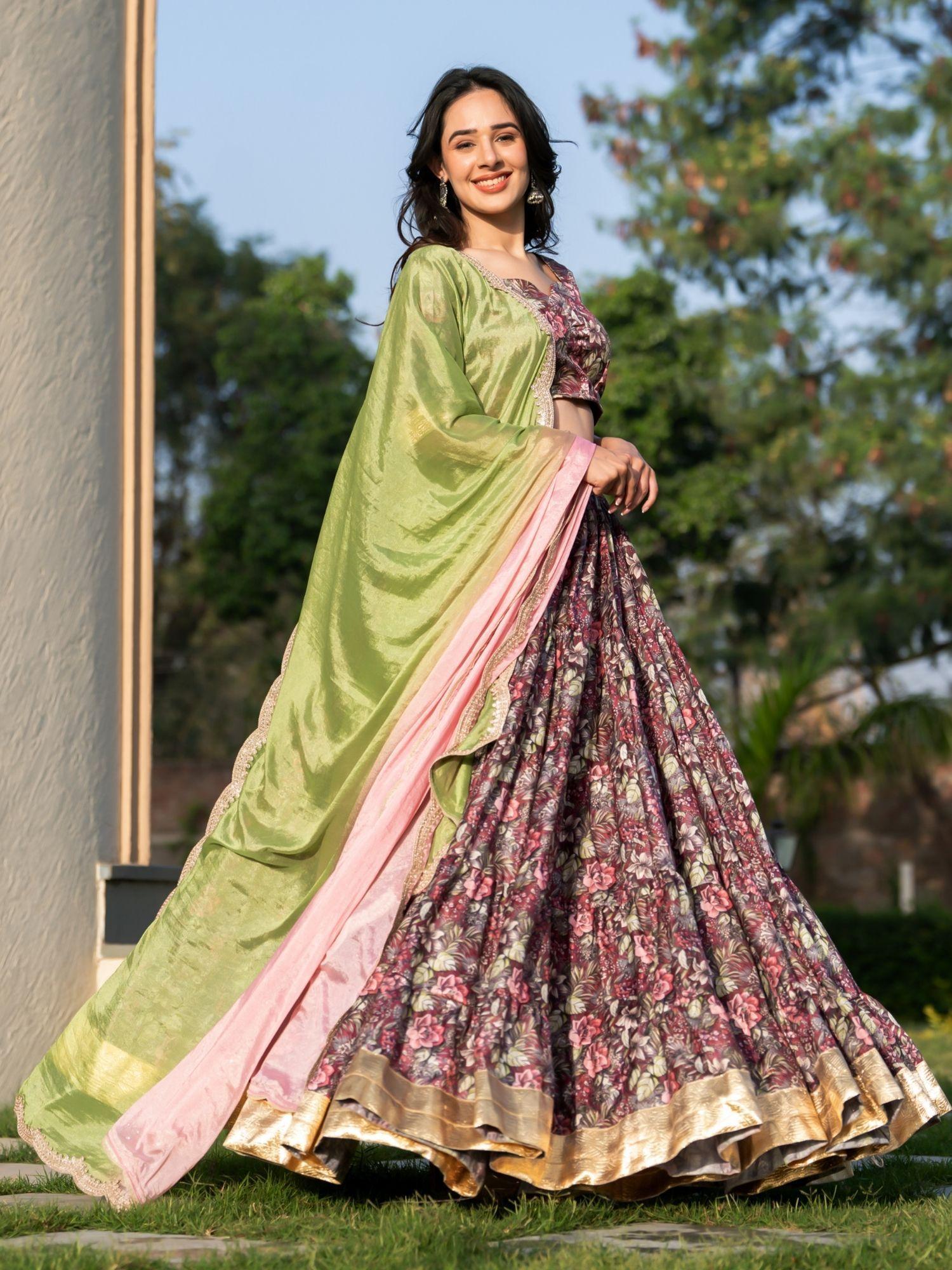 srida lehenga with blouse and dupatta (set of 3)