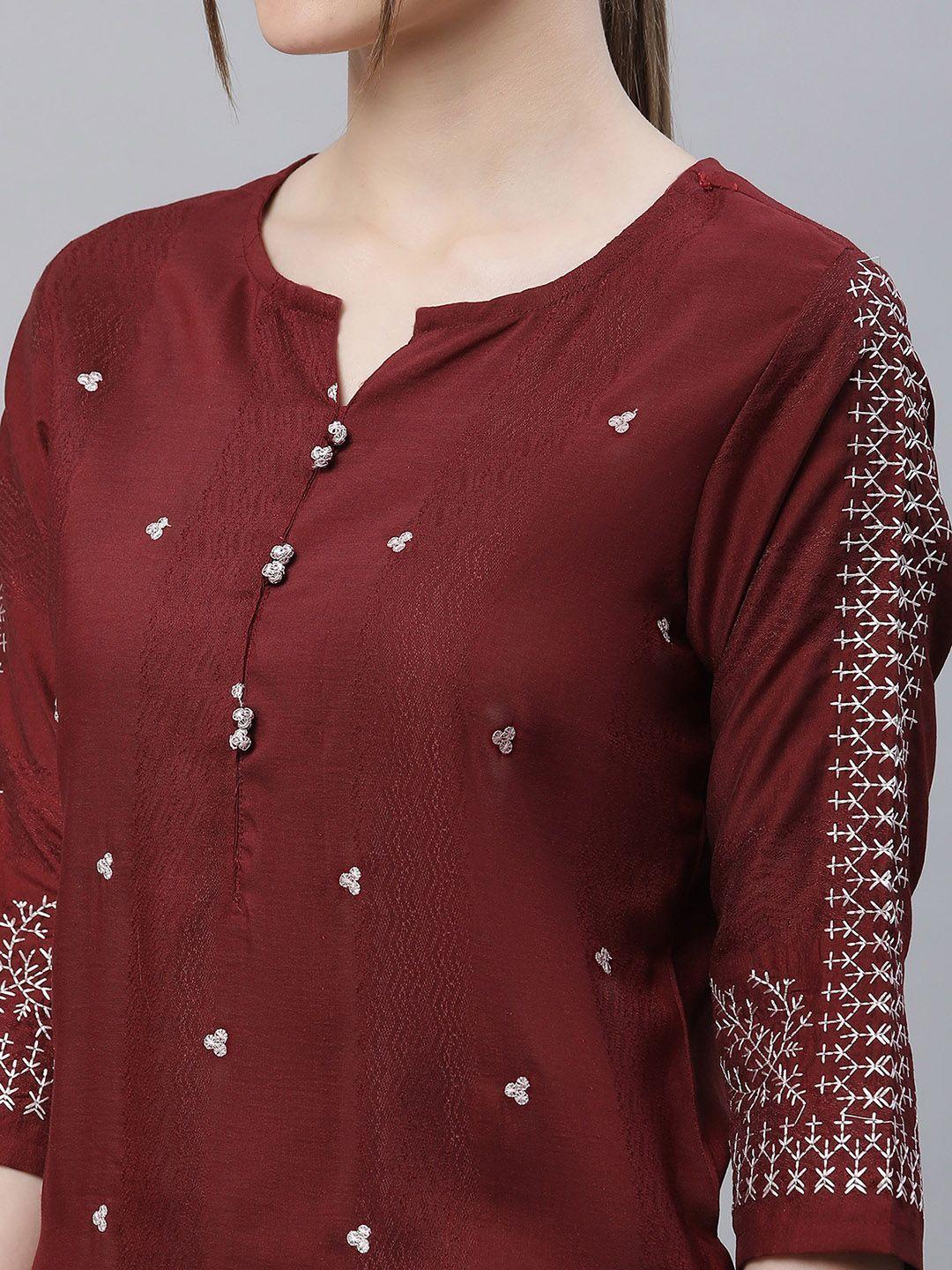 sringam embroidered regular kurta with trousers