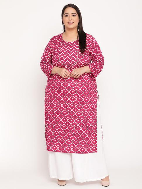 sringam pink floral kurta