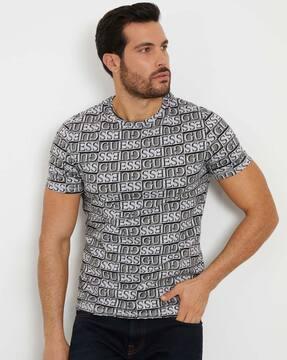 ss cn all-over brand print regular fit crew-neck t-shirt