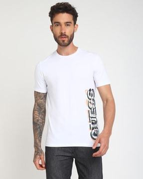 ss cn vertical brand print regular fit crew-neck t-shirt