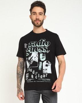 ss cn radio graphic print regular fit crew-neck t-shirt