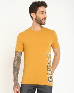 ss cn vertical brand print regular fit crew-neck t-shirt