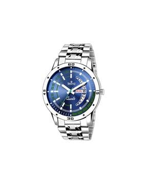 ss-gr196-blu-ch round-dial analogue watch