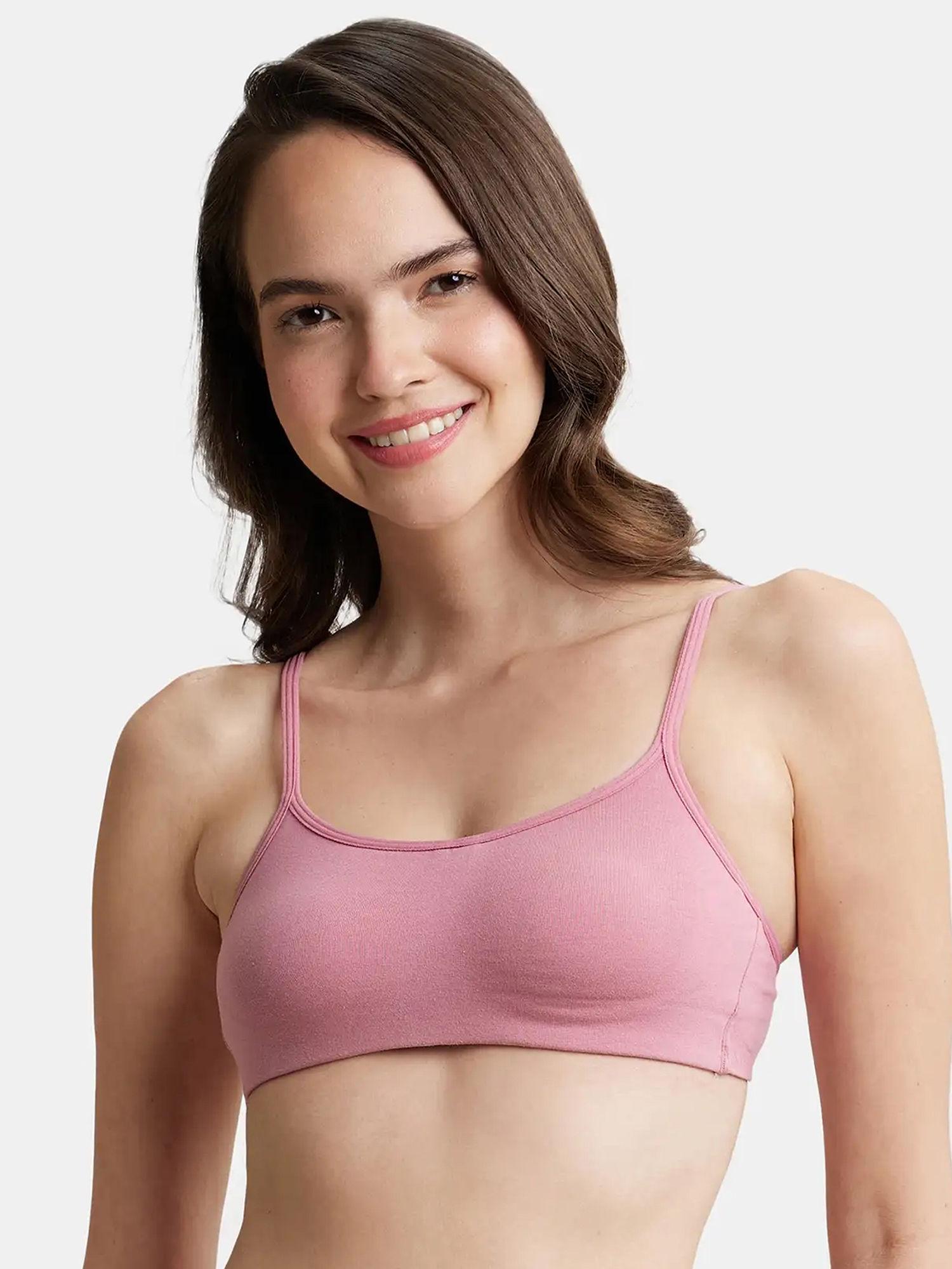 ss12 wirefree non padded cotton elastane full coverage beginners bra - rose