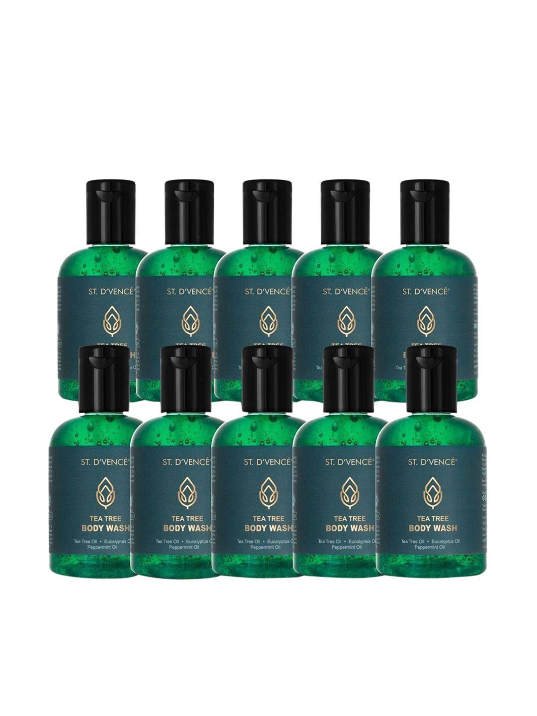 st. dvence set of 10 tea tree body wash - shower gel