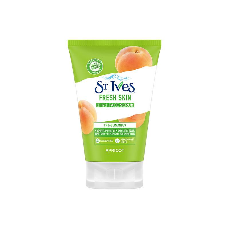 st. ives apricot fresh skin 3 in 1 face scrub with 100% natural exfoliants