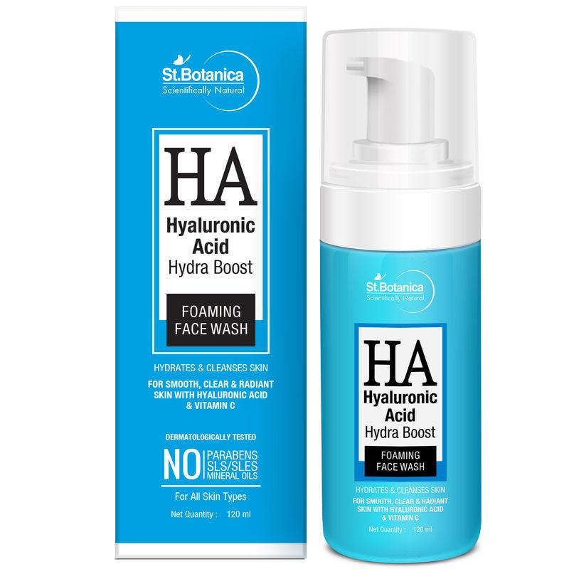 st.botanica hyaluronic acid hydra boost foaming face wash