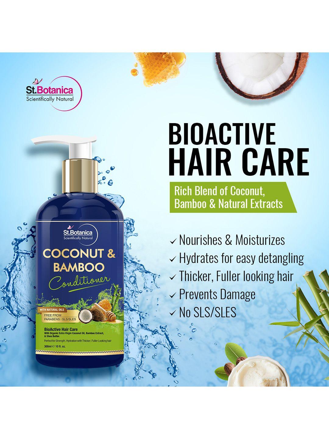 st.botanica pack of 2 coconut & bamboo hair conditioner 300ml