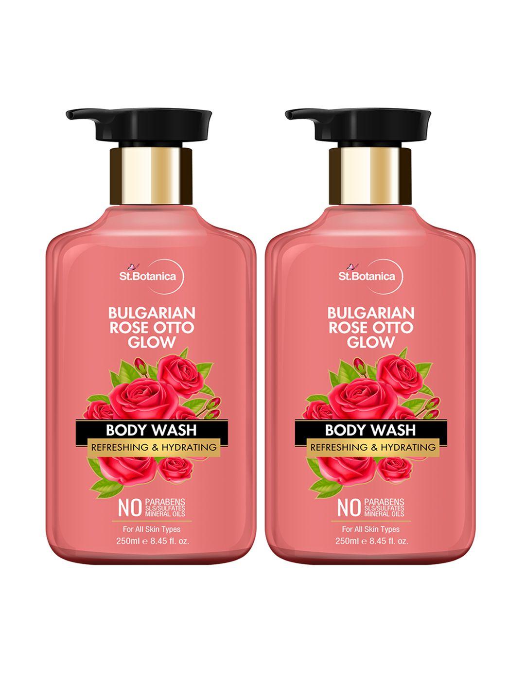 st.botanica unisex pack of 2 bulgarian rose otto glow body wash 500 ml