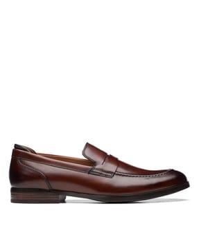 stacked design formal slip-on shoes