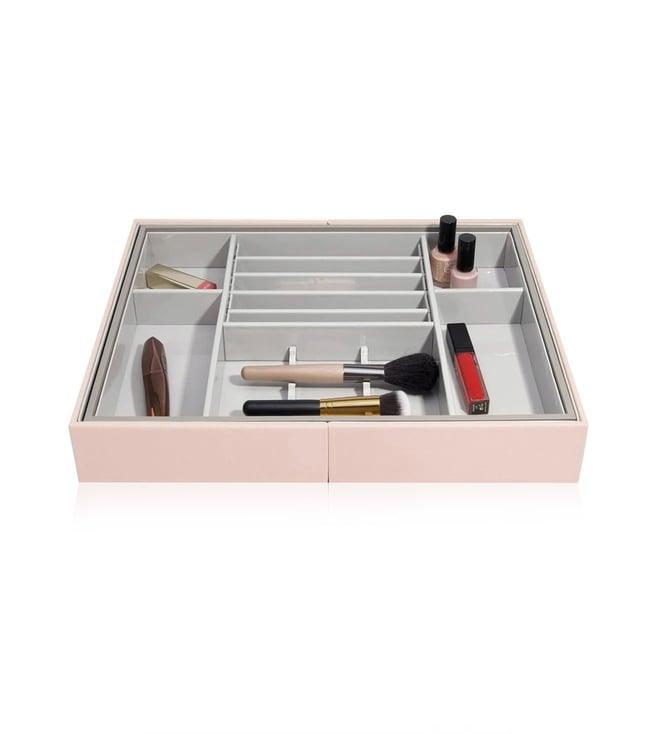 stackers expandable in-drawer makeup organizer - blush pink