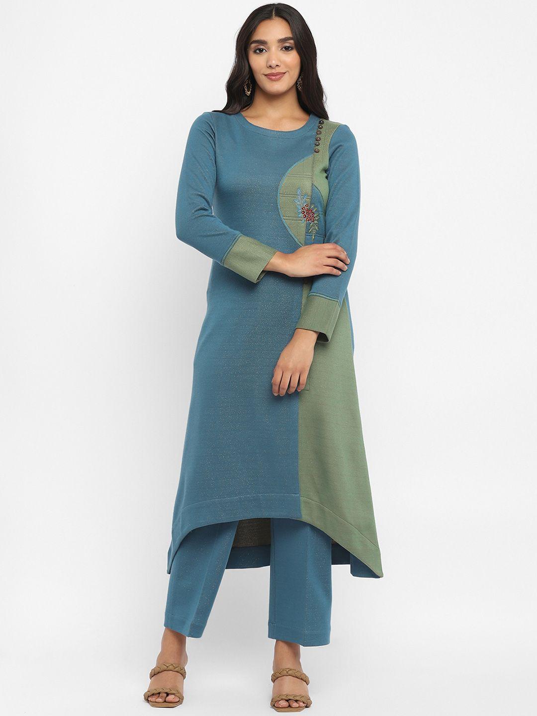 stado floral embroidered regular kurta with trousers