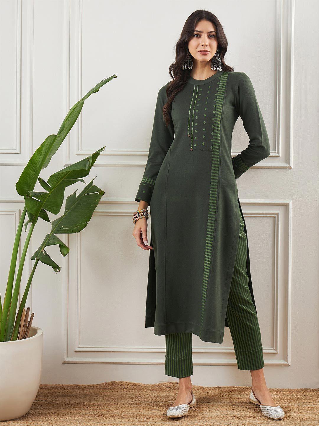 stado printed straight kurta with trouser