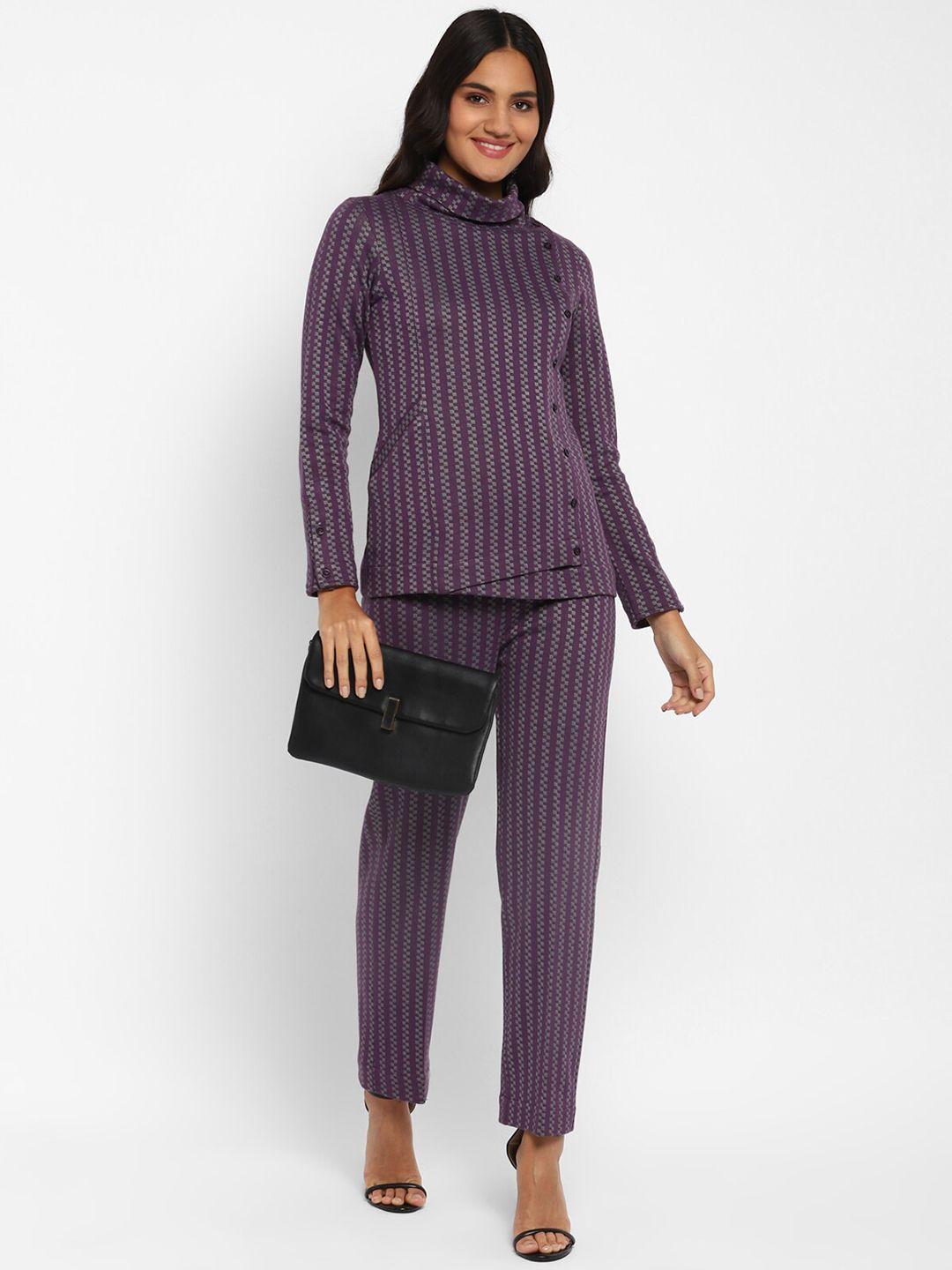 stado vertical striped high neck top with trousers co-ords