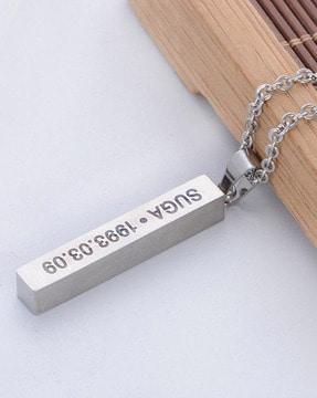 stainless steel suga bts pendant with chain