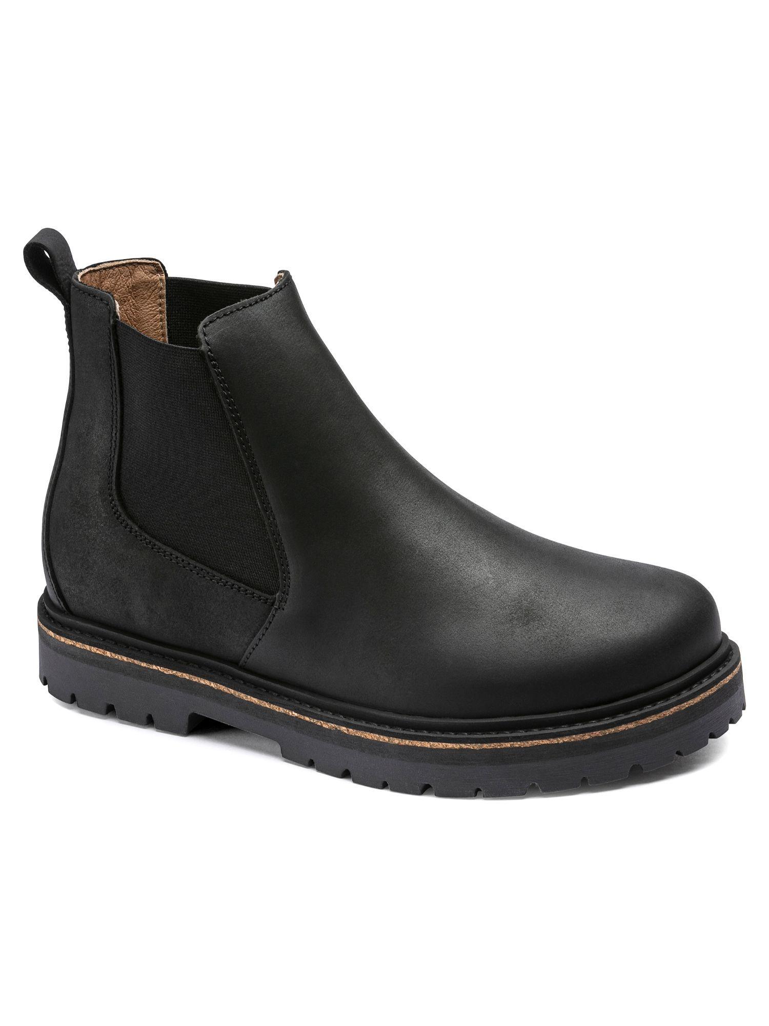 stalon nubuck leather black flat boots