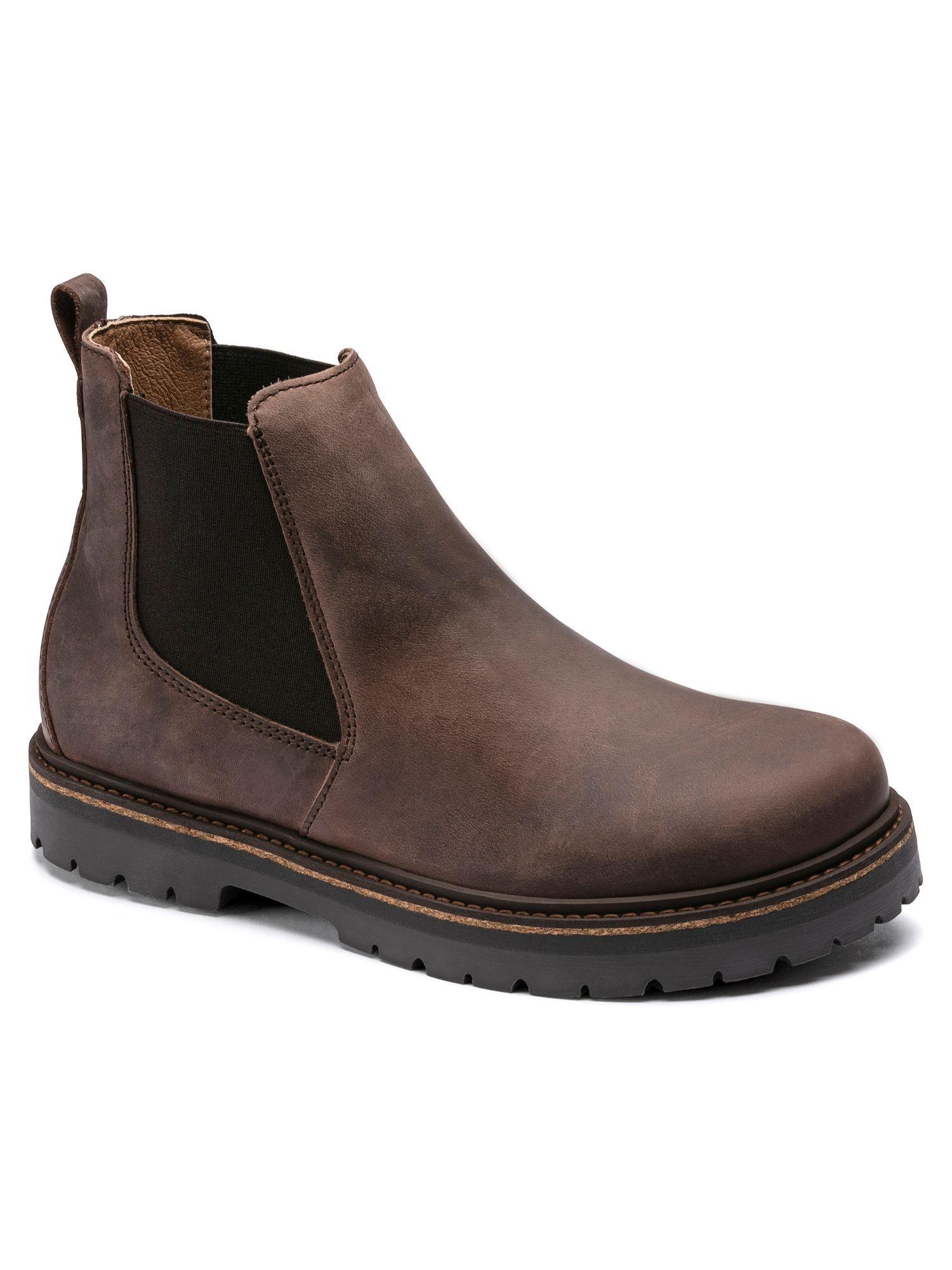 stalon nubuck leather brown flat boots