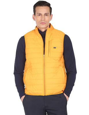 stand collar sleeveless quilted jacket