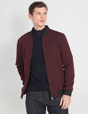 stand collar solid jacket