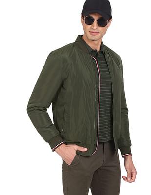 stand neck solid jacket