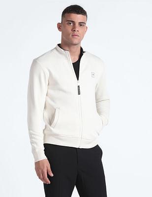 stand neck zip up sweatshirt