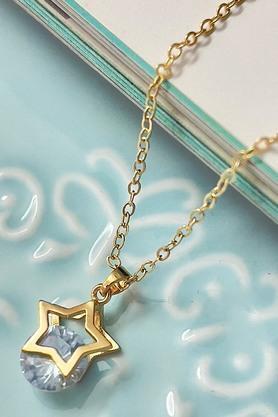 star diamante mini pendant gold-toned dainty necklace