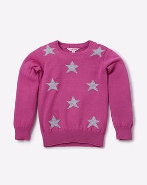 star pattern-knit sweater