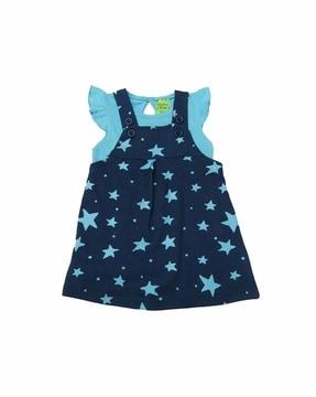 star print a-line dress