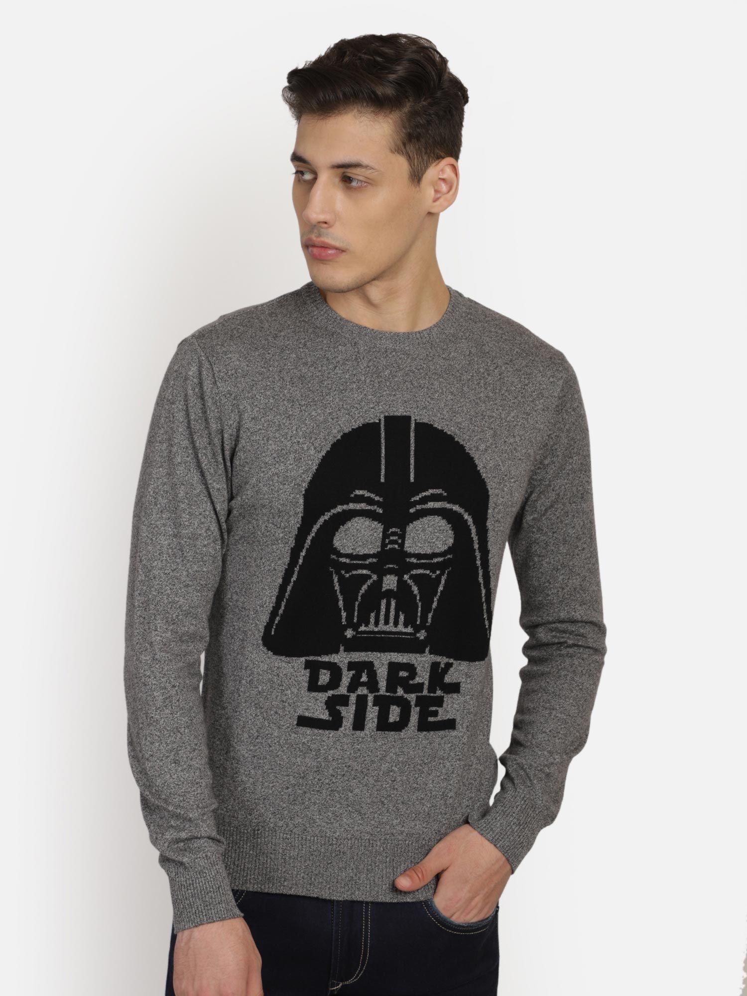 star wars featured grey sweater for men