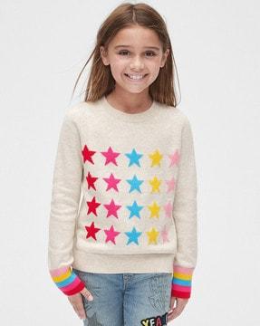 star pattern crew-neck sweater