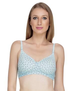 star print non-wired lightly-padded bra