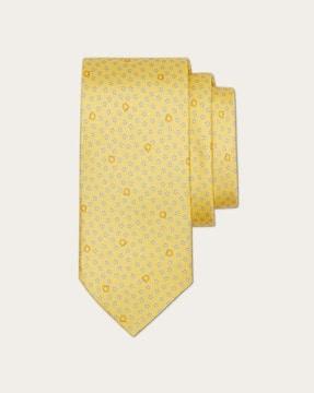 star print silk tie