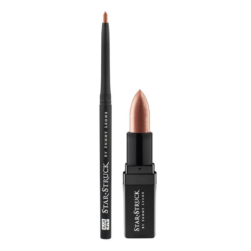 star struck bronze beauty 2 piece lip kit (intense matte lip color, longwear lip liner)