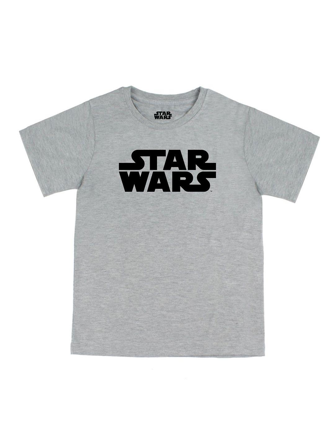 star wars by wear your mind boys grey typography star wars applique t-shirt