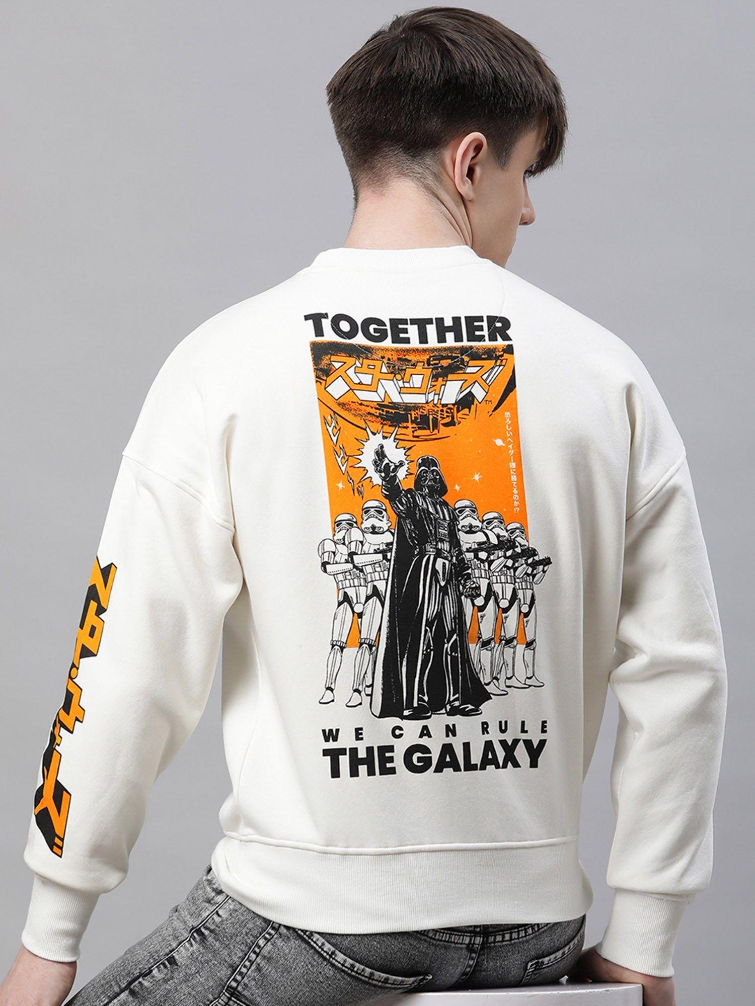 star wars printed off white sweatshirt