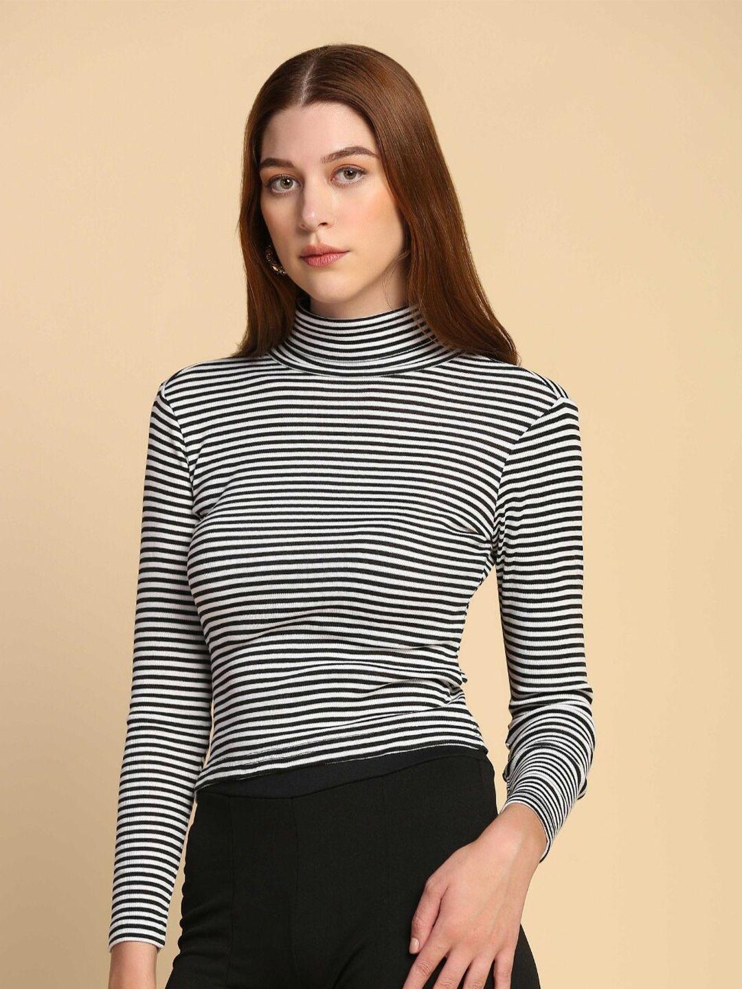 starin white & black striped top